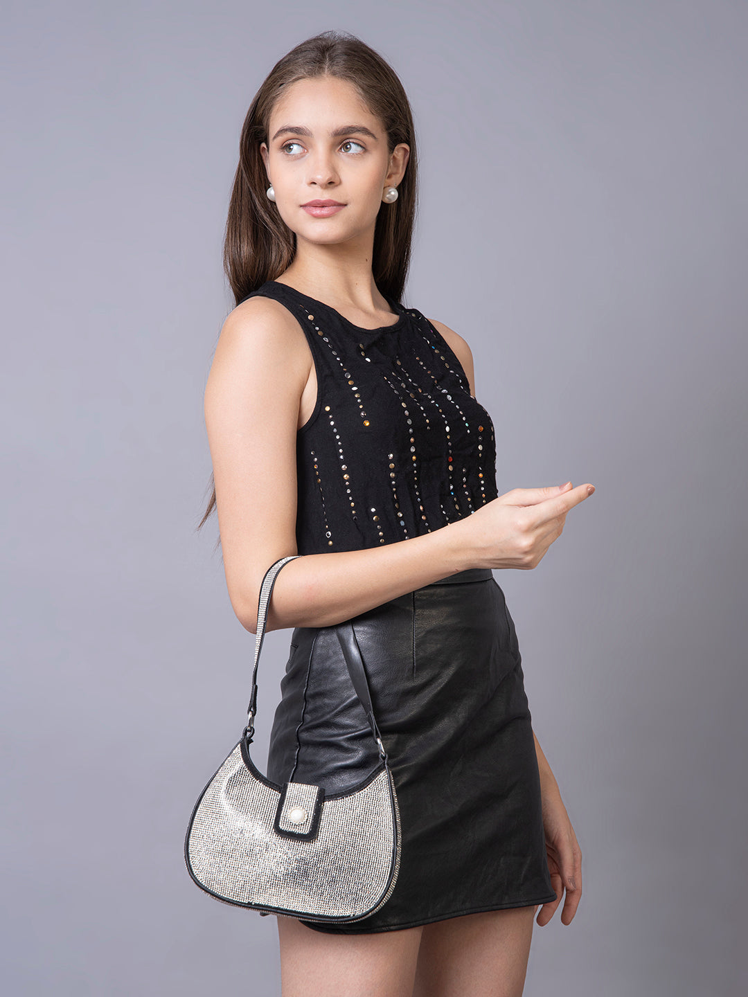 Filauri Sparkling Mini Hobo Bag