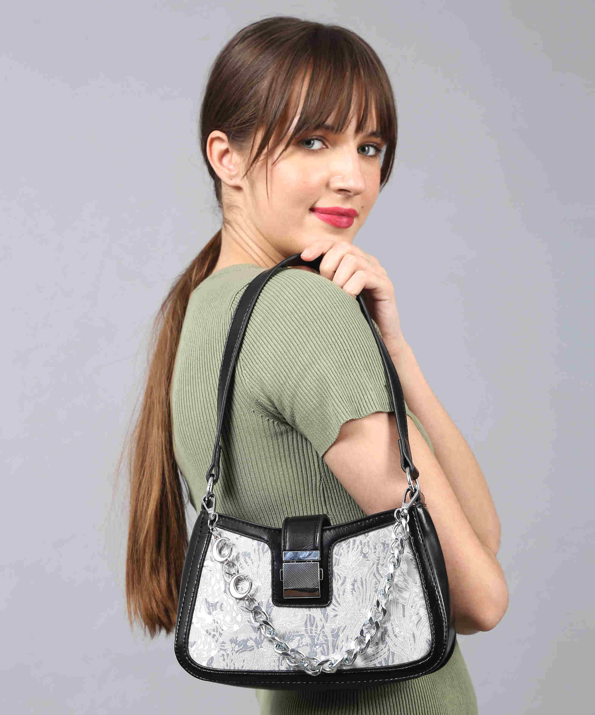 Filauri Gemini Black Color Structured Sling Bag