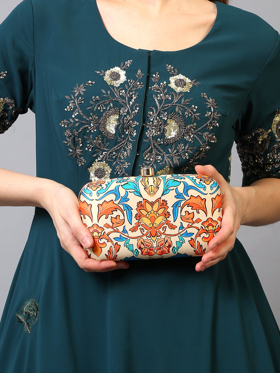 Filauri Floral Fusion Printed Clutch