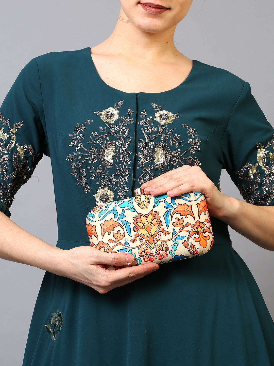 Filauri Floral Fusion Printed Clutch