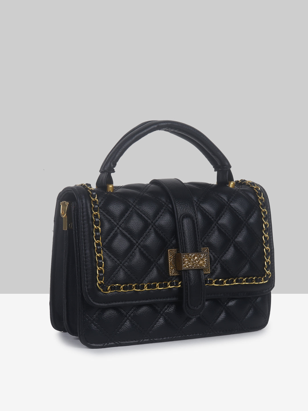 Filauri Quilted Top Handle Handbag with Chain Detail