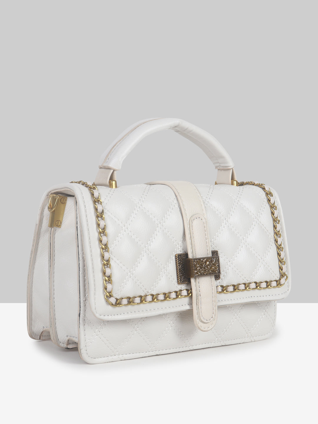 Filauri Quilted Top Handle Handbag with Chain Detail