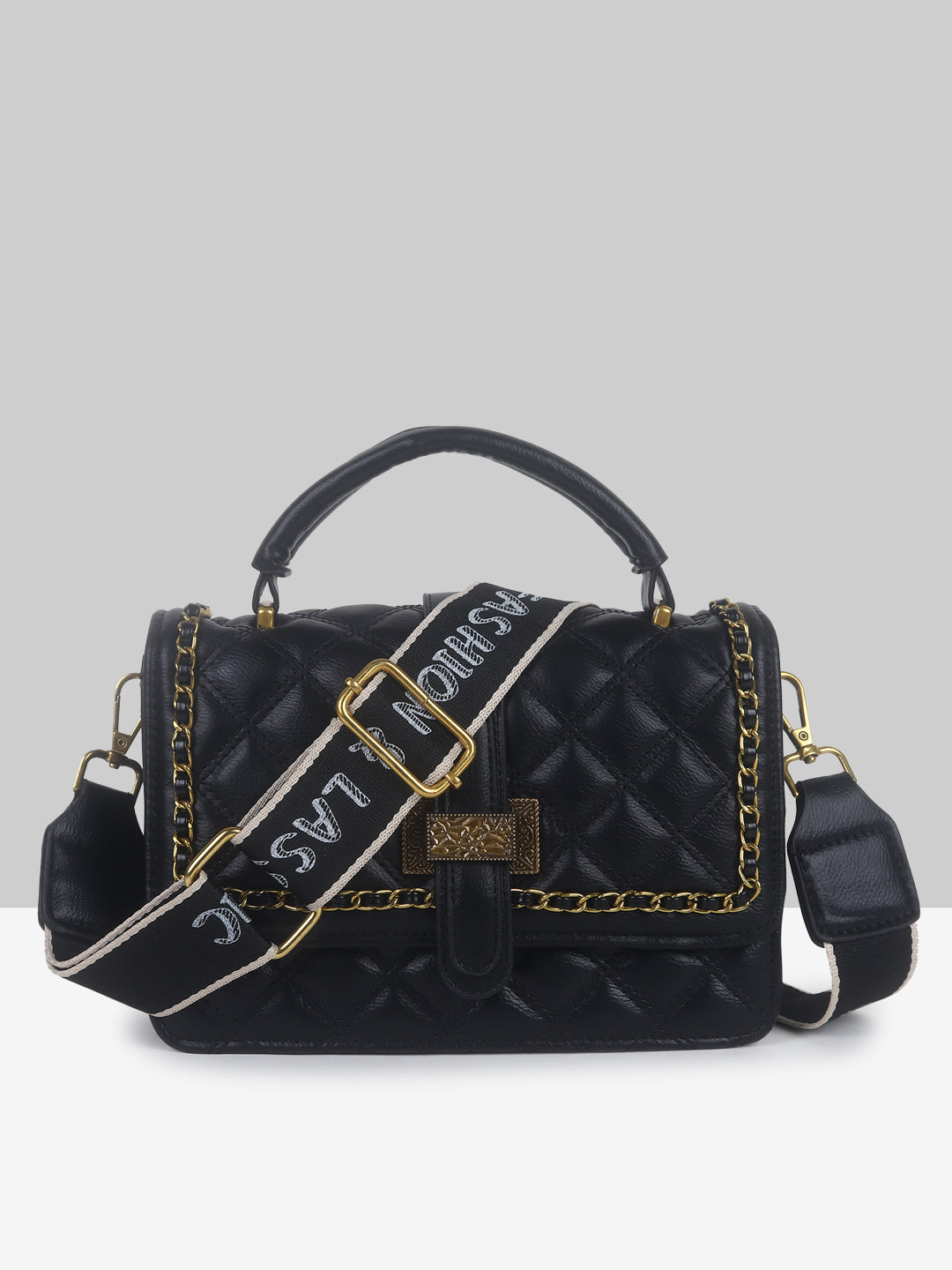 Filauri Quilted Top Handle Handbag with Chain Detail