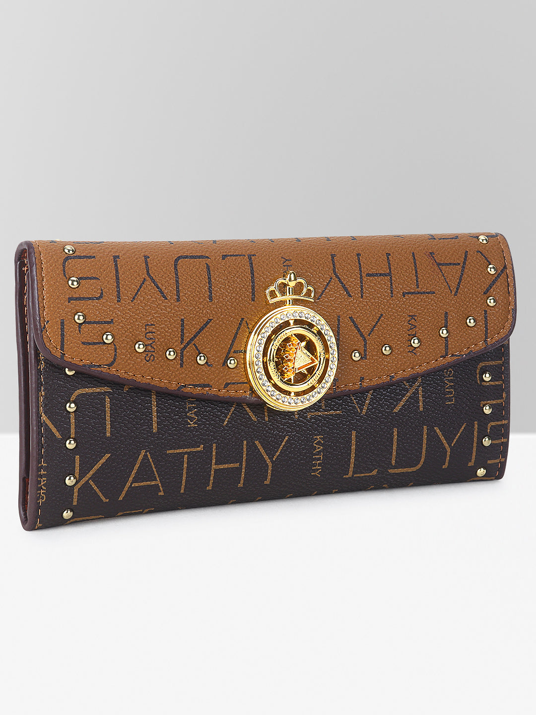 Filauri Elegant Monogram Wallet with Gold Emblem