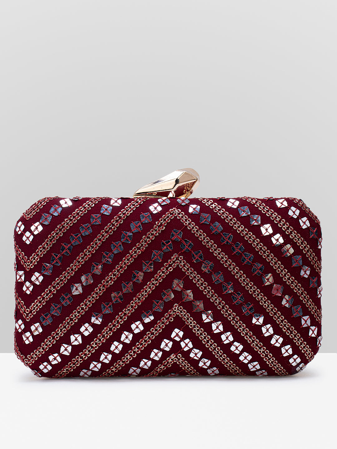 Filauri GlamChevron Embellished Clutch