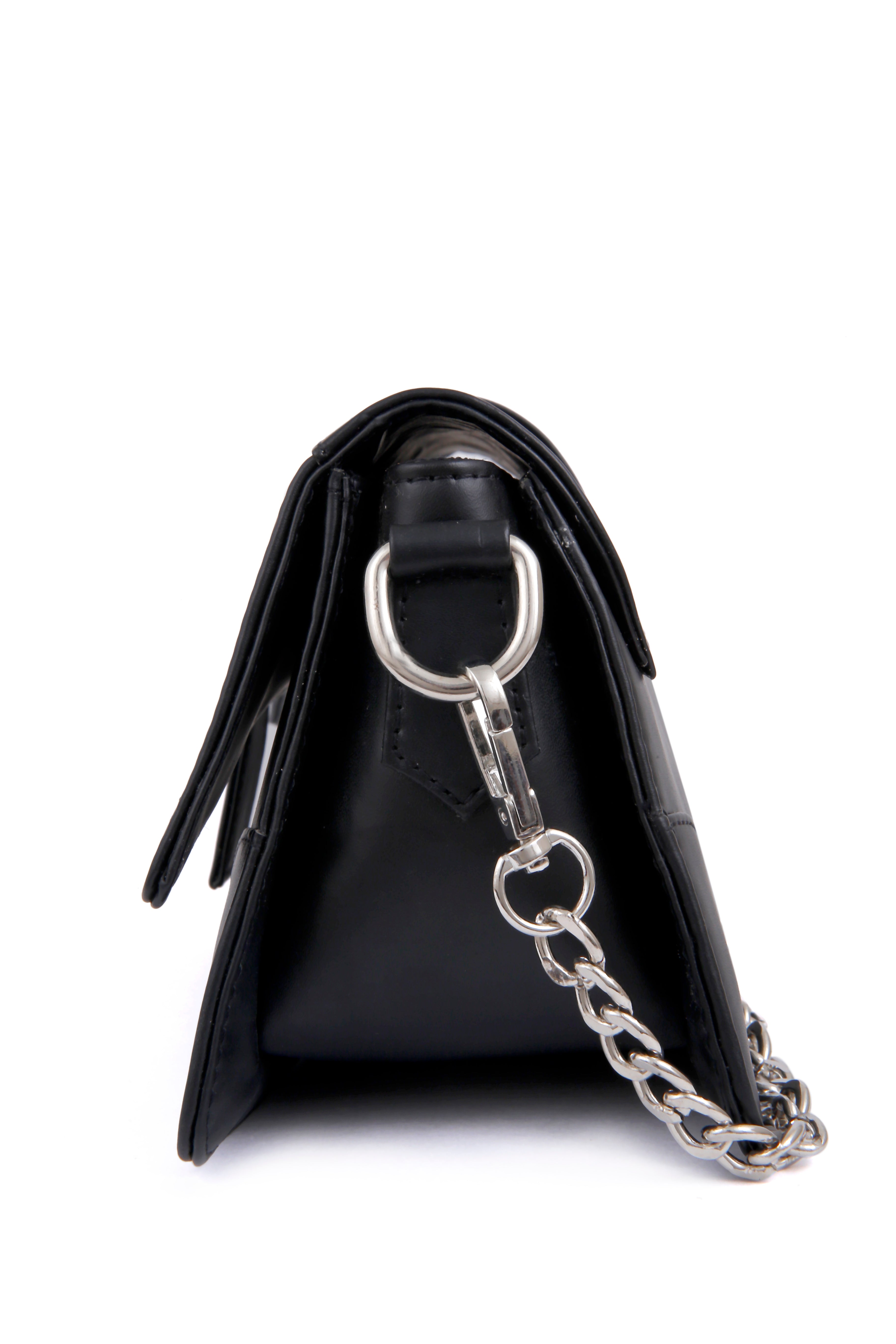 Filauri Clutch Handbag with Buckle Strap, Chain Crossbody Strap