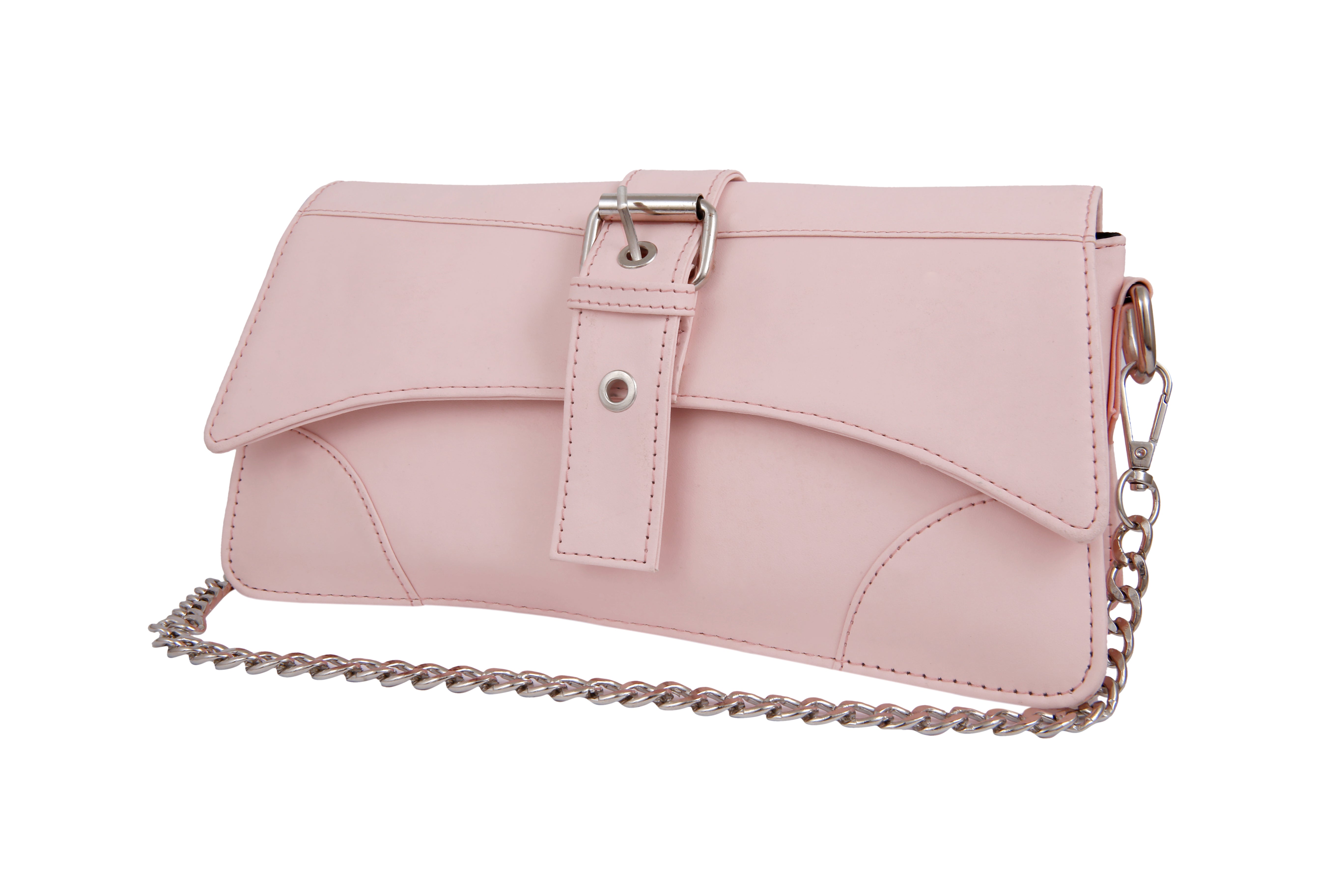 Filauri Clutch Handbag with Buckle Strap, Chain Crossbody Strap